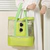 Lightweight Foldable Beach Bag for Women with Cooling Compartment Durable Polyester Vacation Style Hand Washable, Perfect for Towels & Swimsuits