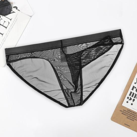 Hüfttiefer 3D Elefantennase Einfarbig Herren Slips Sexy Transparentes Netzgarn Unterhosen