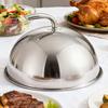Stainless Steel Steak Cover Round Dish With Lid Oil Proof Meal Cover Kitchen Cooking Tools Teppanyaki Dome Dish Home