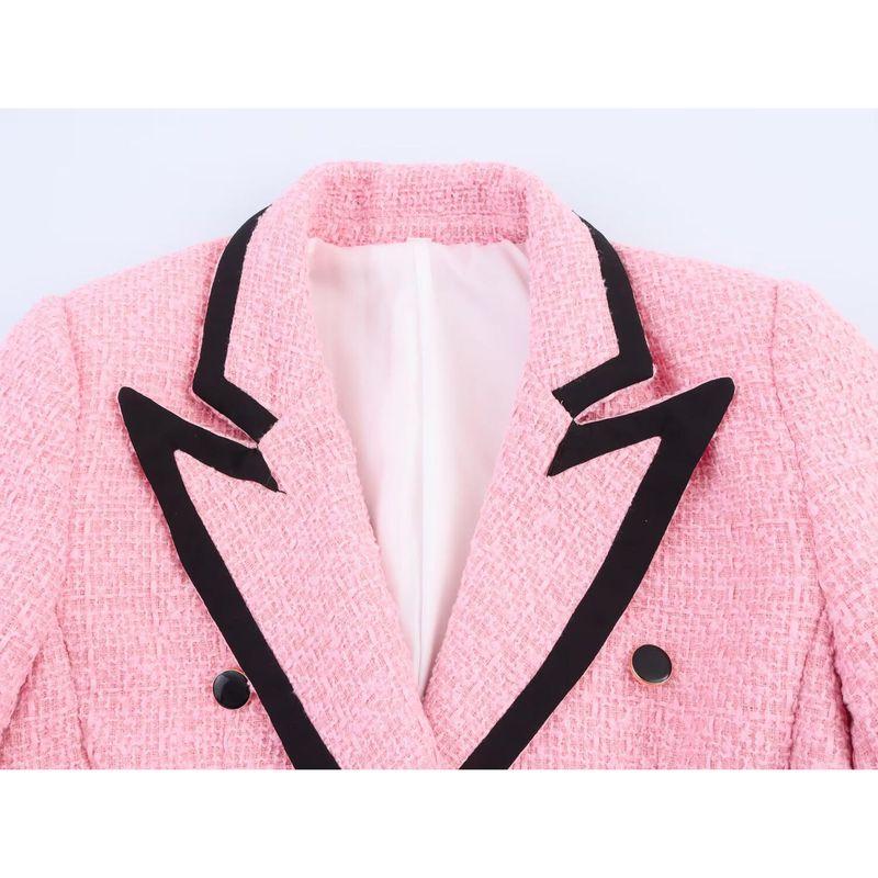 Kaslead New Women Clothes Western Style Fashion Simple and Versatile Contrast Color Blazers