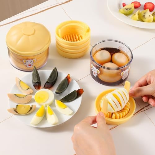 4-in-1 Multi-Function Kitchen Chopper - Durable Manual Food Chopper for Hard Boiled Eggs, Tomatoes, Onions, Potatoes, Salad, Cheese & More