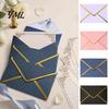 Handmade Cultural Creation Supplies 5Pcs Western Style Envelopes with Gold Foil Trim, Offset Paper Invitation for Wedding, Greeting Cards, Business