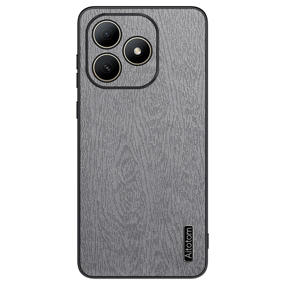 

Для Wiko Hi Enjoy 80S 5G Чехол Текстура дерева Покрытие из ПУ кожи ПК ТПУ Чехол для телефона Grey