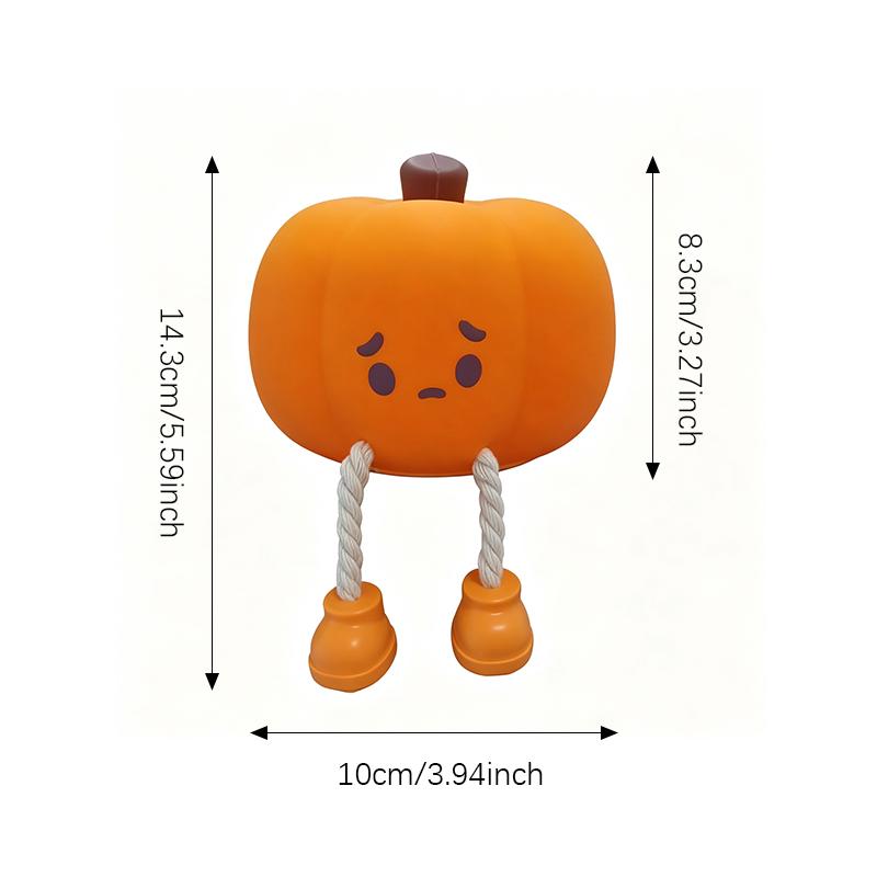 USB Rechargeable Pumpkin Night Light 3-Level Dimmable Silicone Touch Lamp for Kids Room Bedroom Decor Kids Bedside Lamp