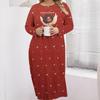Damen Übergröße Weihnachtspyjama - Lockere Passform für Herbst/Winter Homewear
