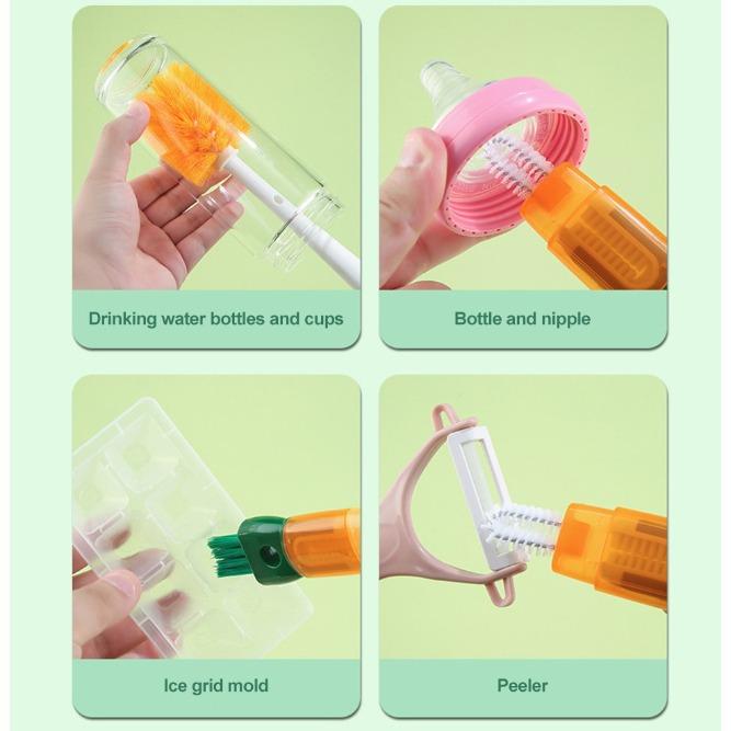 5IN1 Long Handle Cleaning Cup Brush Multifunction Milk Bottle Cleaning Brush Kitchen Supplies