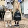 Korean Version of Harajuku Simple Pu Men's and Women's Tide Backpack Autumn New Fashion Student Schoolbag