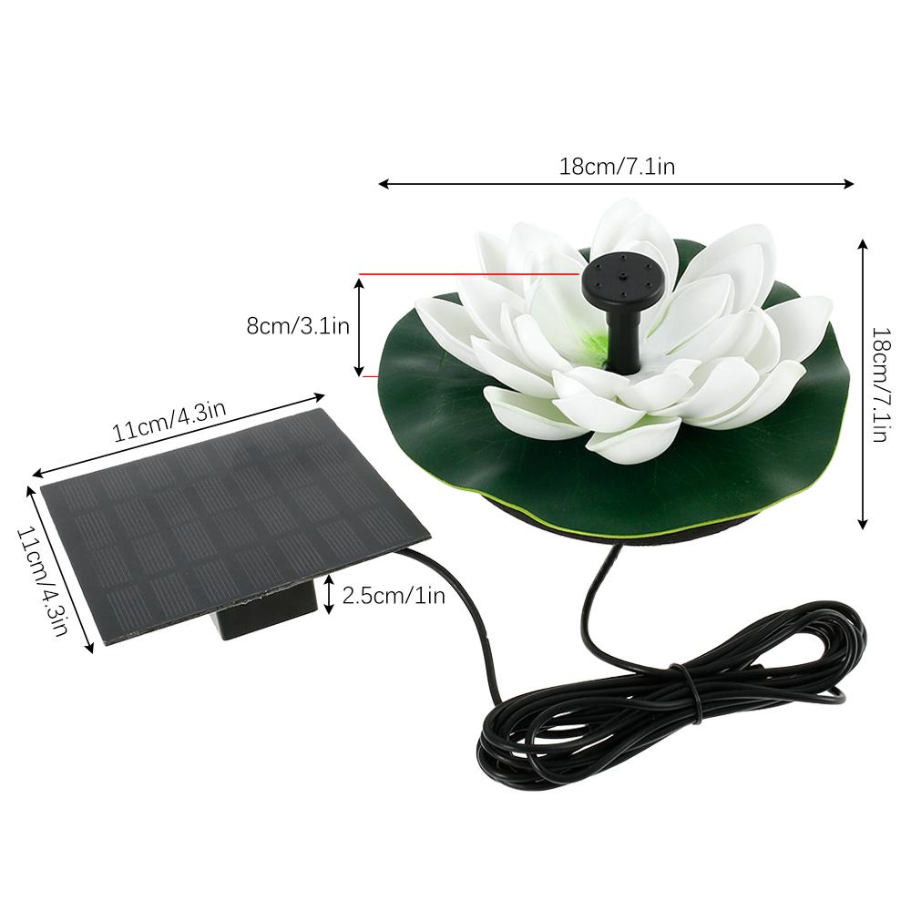 Solar Fountain Pump Lotus Floating Water Feature Bird Bath Pond Solar Pump with 4 Nozzles for Garden Outdoor Decoration 1.4W/7V