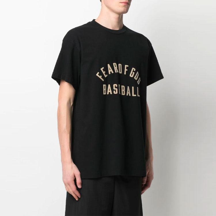 Fear of God Essentials Flocked Logo Crewneck Short Sleeve T-Shirt Men Tops Black FG50-063TJ-001