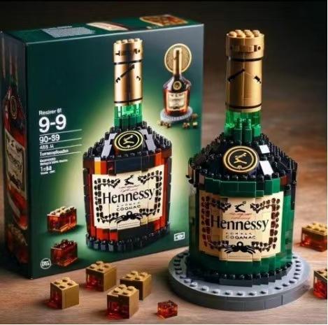 New Creative Building Blocks Wine Bottle Model Whiskey Or Vodka Assembled Bricks Set Desktop Decor High-quality Version Blocks