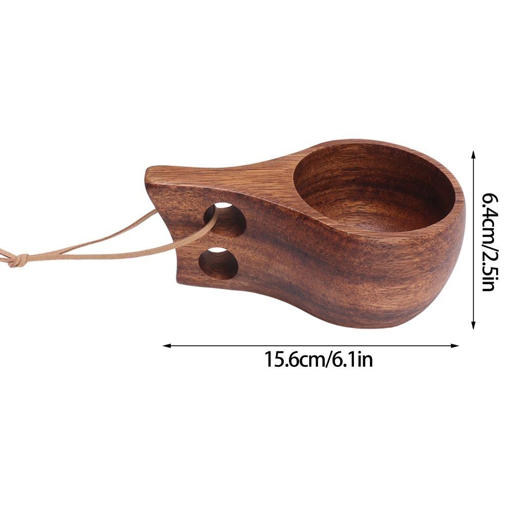 

Portable Wooden Cup Hand Carving Wood Coffee Mug Kuksa Wooden Camping Mug Home 3#