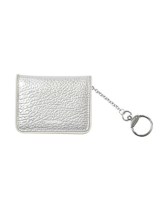 

homeboisportclub leather keyring card holder - silver OS