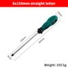 1 Piece Green Rubber Handle Magnetic Screwdriver Long Slotted  Screwdriver Installation And Disassembly Repair Tool