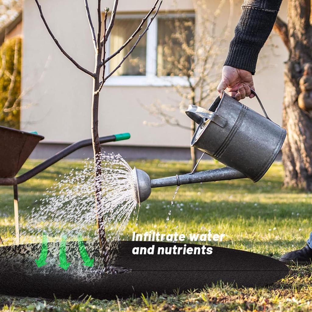 Non-Woven Reusable Tree Weed Control Barrier Protector Mat Eco-Friendly Root Protector Felt Cushion Gardening Fabric