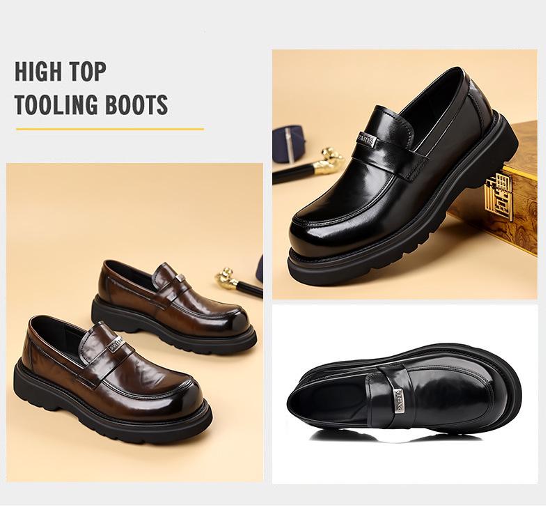 Men's Autumn/Winter Slip-on Derby Leather Shoes - Formal & Casual Soft Sole Loafers