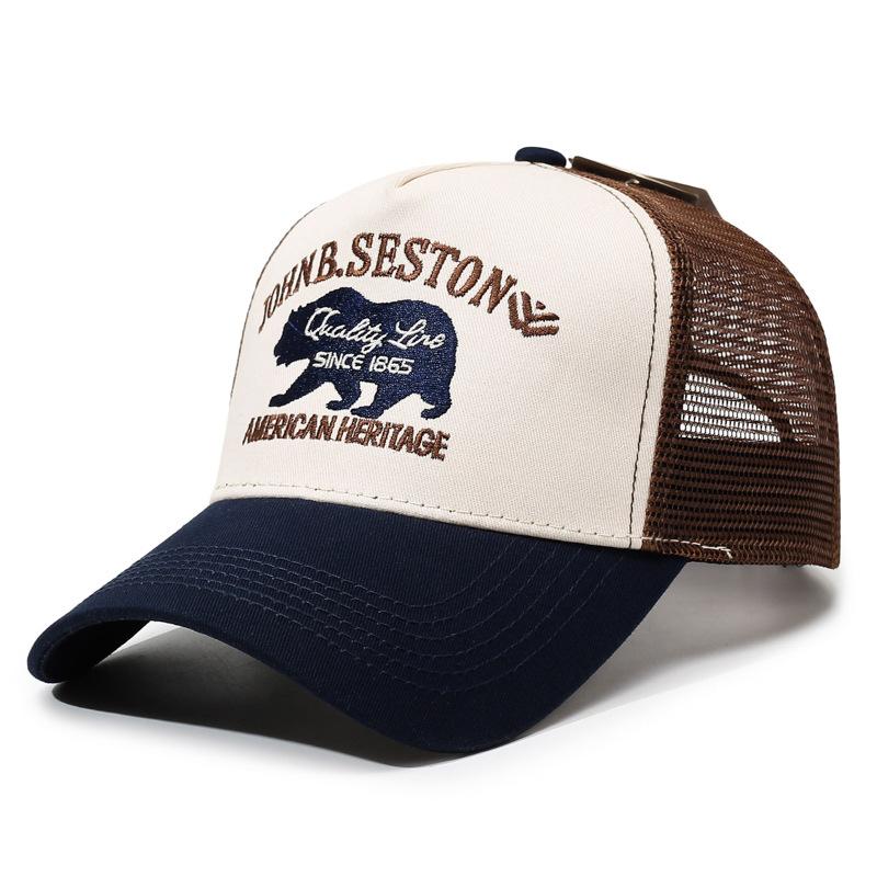 Creative New Baseball Hat STETSON Red Bear Truck Hat Outdoor Sports Sunshade Hat Street Hip Hop Hat Daily Commuter Net Hat
