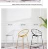 Nordic Iron Art High Back Metal Bar Chair - Stylish and Simple Design.