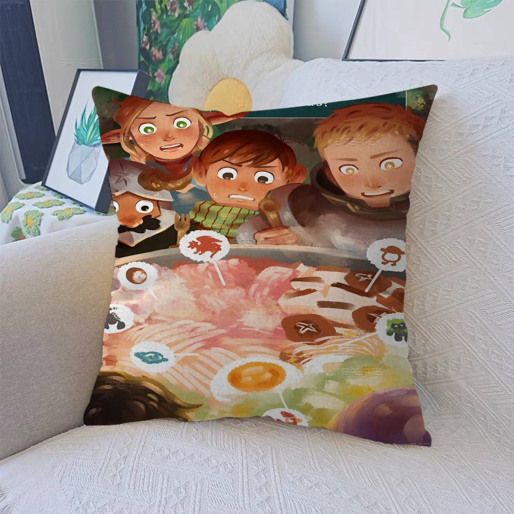 Delicious In Dungeon Classic Movie Decorative Room Aesthetics Pillow Case Home Decor Bedroom Sofa Bed Couch Pillow Cover 45x45