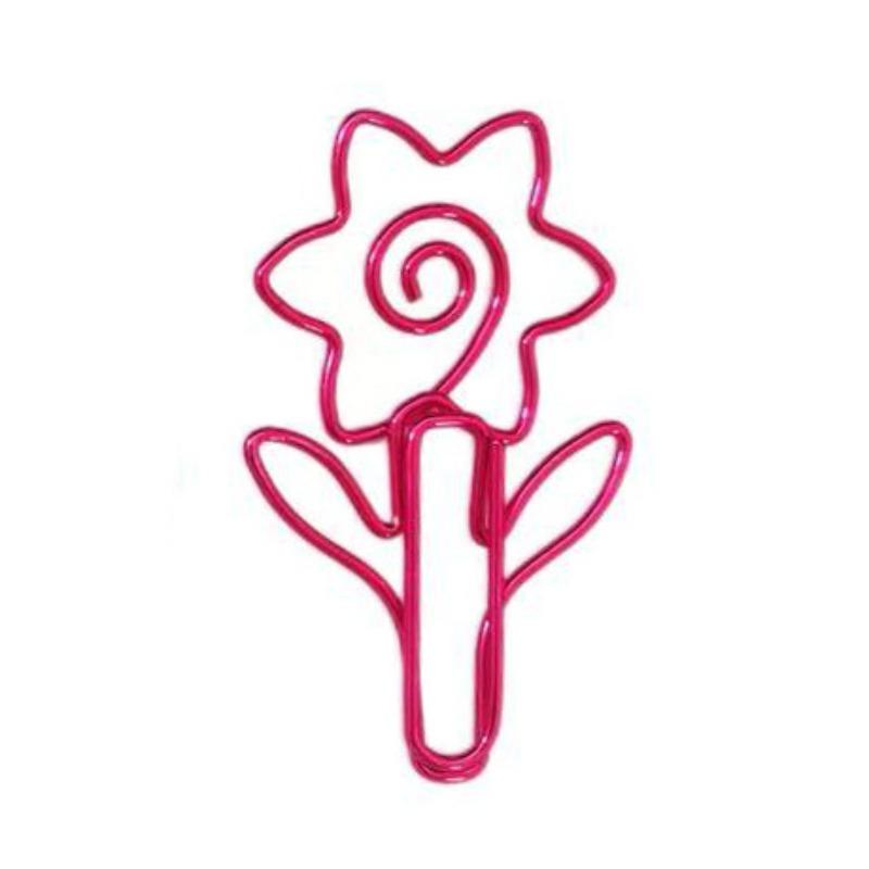 

20pcs/Set Sunflower Paperclip, Creative Flower Paperclip, Cute Office Student Memo Clip рожевий червоний колір