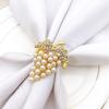 8pcs/lot Pearl Grape Napkin Ring Metal Napkin Button Cloth Napkin Ring Table Desktop Decoration