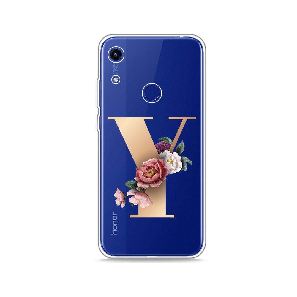 Letter Alphabet Flowers Z Silicone Cover For Honor 10X 9X 8X MAX 20 10 9 8 8A 8C 8S Prime 7A Pro Lite Soft Phone Case