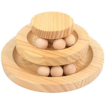 Gran Roi Cat Toy, Rotating Pet Supplies, Stress Relief and Exercise Relief (Wooden Pine)