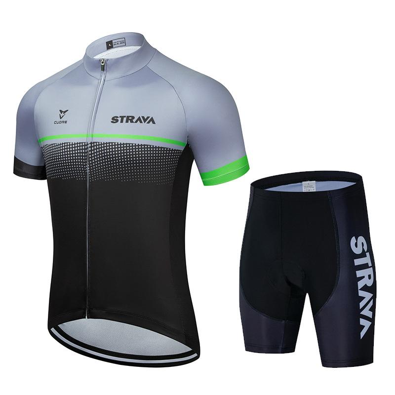 STRAVA Cycling Suit Short-sleeved Suit Men's Cycling Suit Summer Thin Breathable Cycling Clothing