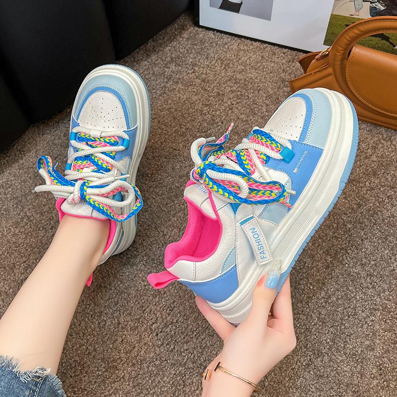 

Little white shoes women s shoes 2024 autumn new versatile sports shoes children s platform ins trendy casual sports women s board shoes 40 синий