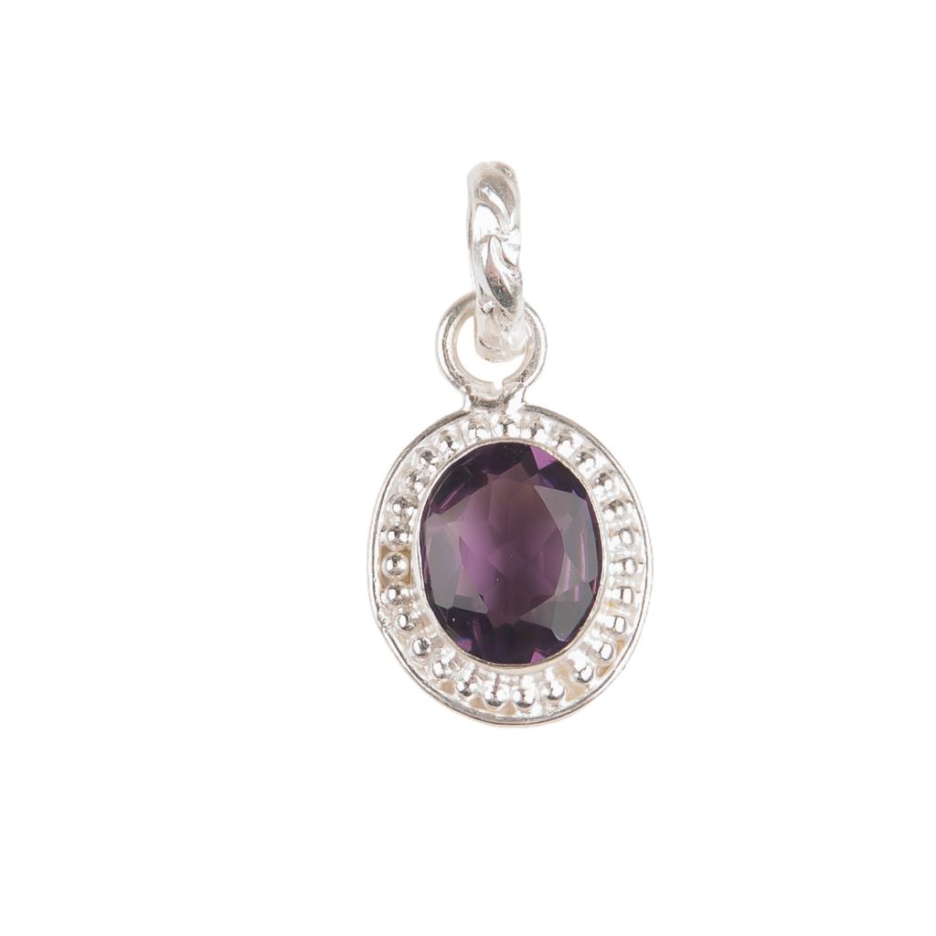 Amethyst Gemstone 925 Sterling Silver Jewelry Handmade Pendant1.20" Gift For Her PP-7-3