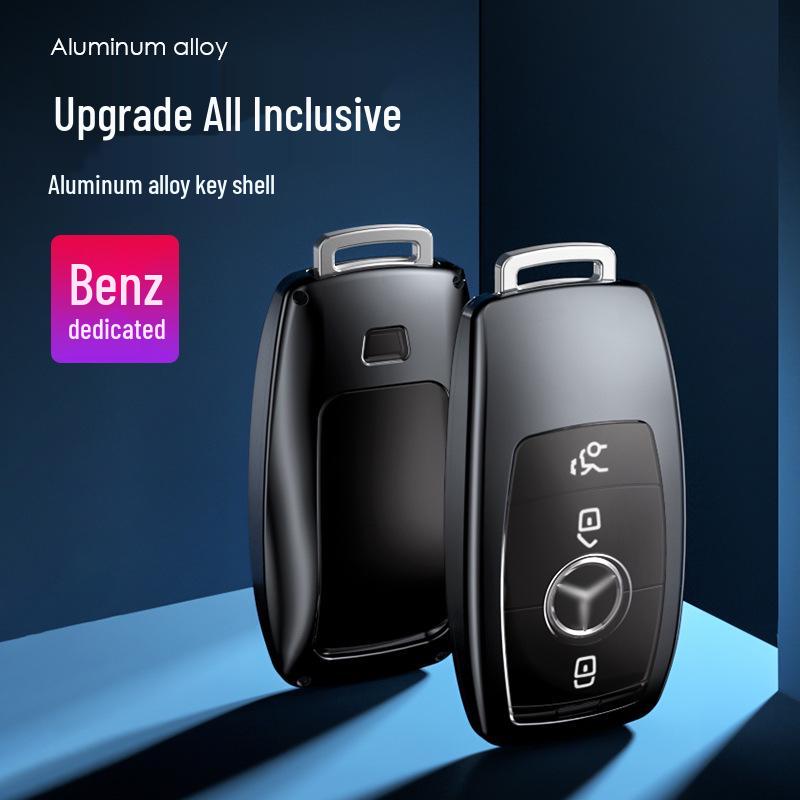 Aluminum Alloy Car Key Case for Mercedes-Benz E-Class, S-Class, C260L, E200 - Full Wrap Key Cover