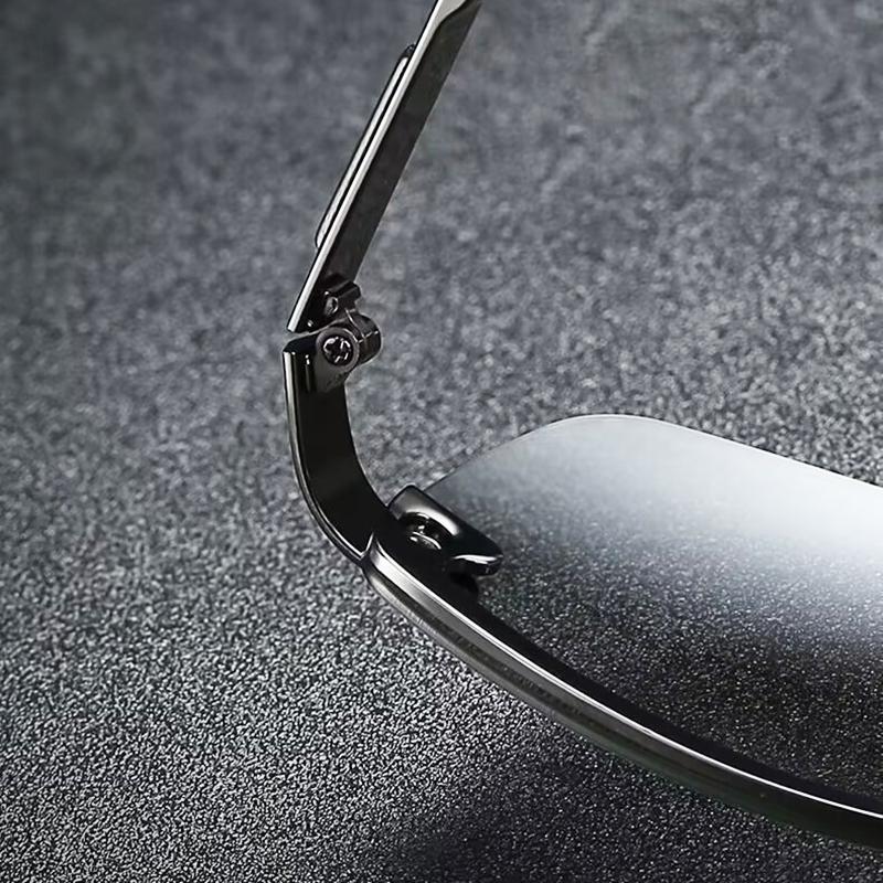 Men Fashion Fit Rimless Sunglasses Photochromic Sun Glasses Color Changing Polarized Fishing Car Driving Yellow Glasses