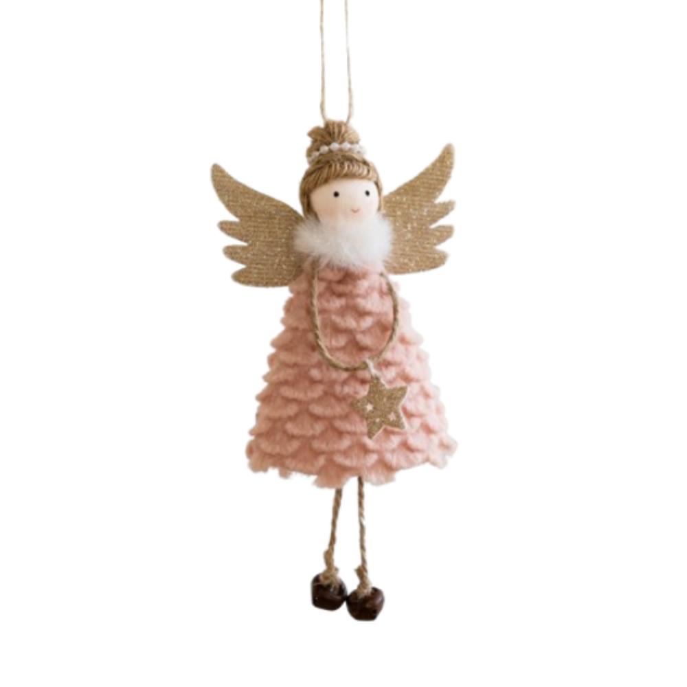 2pcs Cartoon Angel Girl Pendant Plush Christmas Tree Hanging Decoration New Year Festival Gifts