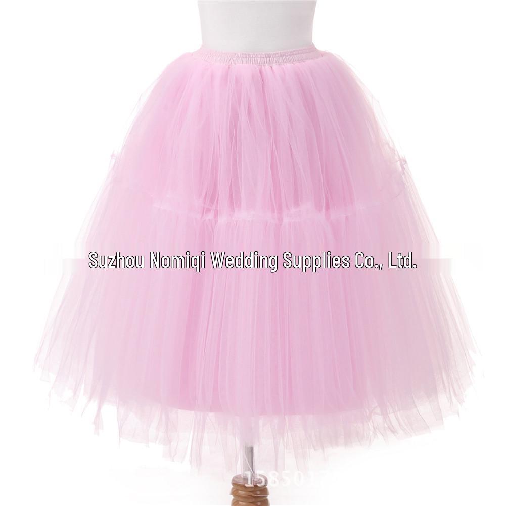 Women's 5-Layer Mesh Midi Fluffy Skirt - Summer Gauze Half Skirt