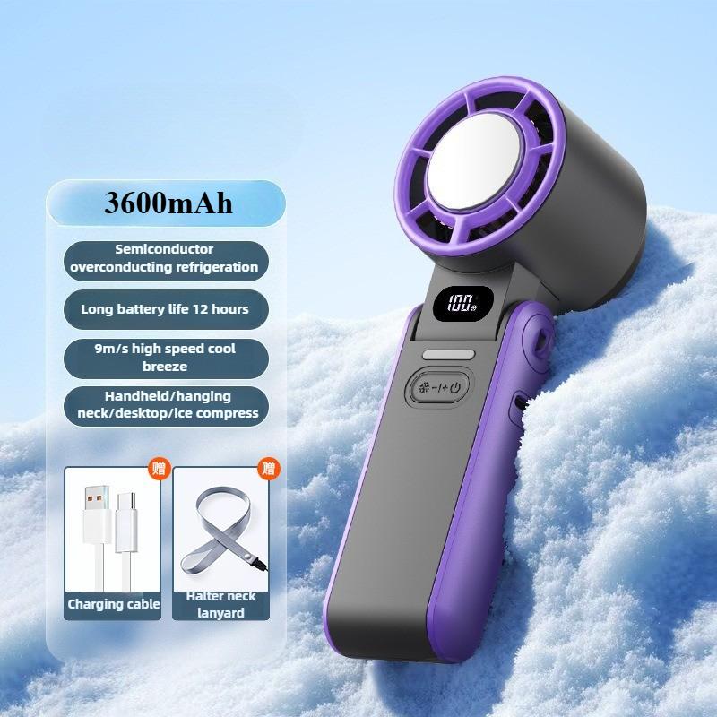 

Новый складной вентилятор воздушного охлаждения с аккумулятором 3600 мАч портативный мини-вентилятор 100-скоростной бесступенчатый ветер для путешествий на открытом воздухе фиолетовый