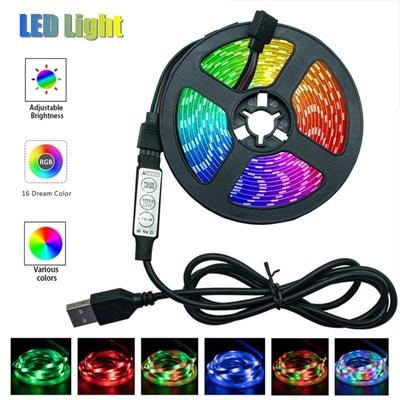 LED Strip Lights RGB 2835 Decoration 3Key Control USB Cable Flexible Lamp Tape Diode DC5V Desk BackLight Ribbon Lighting