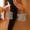 Happy New Year Letter Happy New Year Earrings Elegant Stud Earrings Letter Earrings  Travel