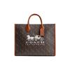 COACH Ace Coated Canvas With Leather Handbag Large Women's Brass Plated Polished Amber Truffle CS252-B4TXN