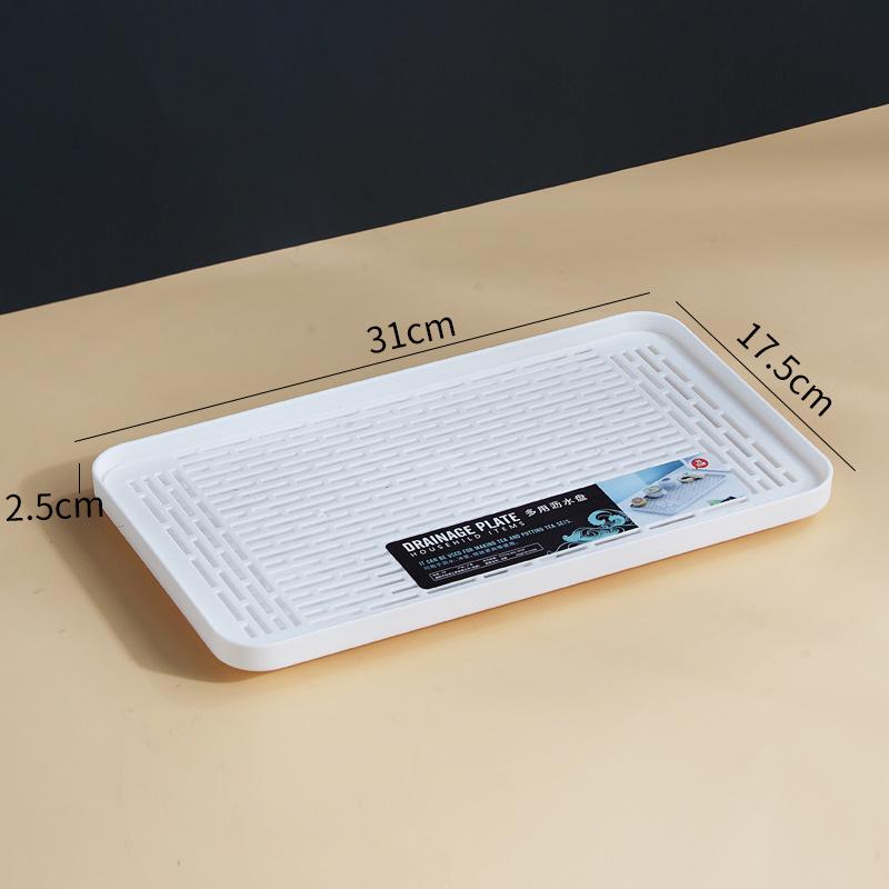 Double-Layer Plastic Draining Tray: Durable Household Tea, Bowl & Chopstick Storage Rack