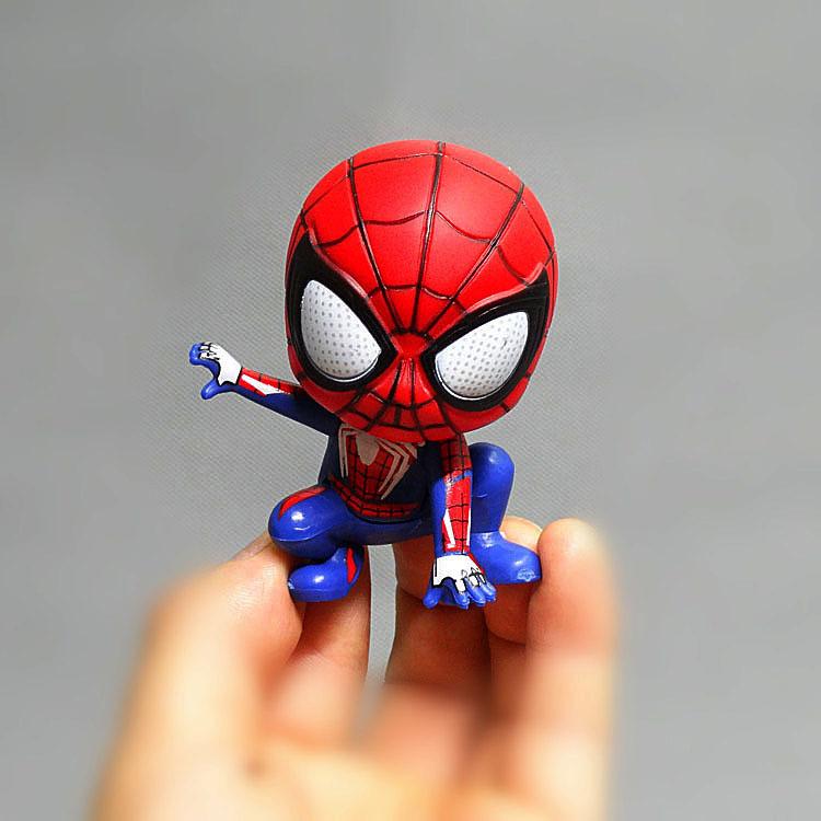 Marvel Spider Man Bambola Smaltata Bambola Fatta a Mano Decorazione per Auto Decorazione per Torta Action Figure Giocattolo Regali di Compleanno Oggetti da Collezione
