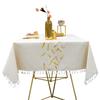 Amazon Tablecloth Simple Leaf Embroidery Korean Version Fringed Lace Fabric Restaurant Manufacturer Non-Slip Tablecloth