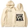 NEVER LOOK BACK Men and Women Fashionable Autumn Winter Fleece Streetwear Tops