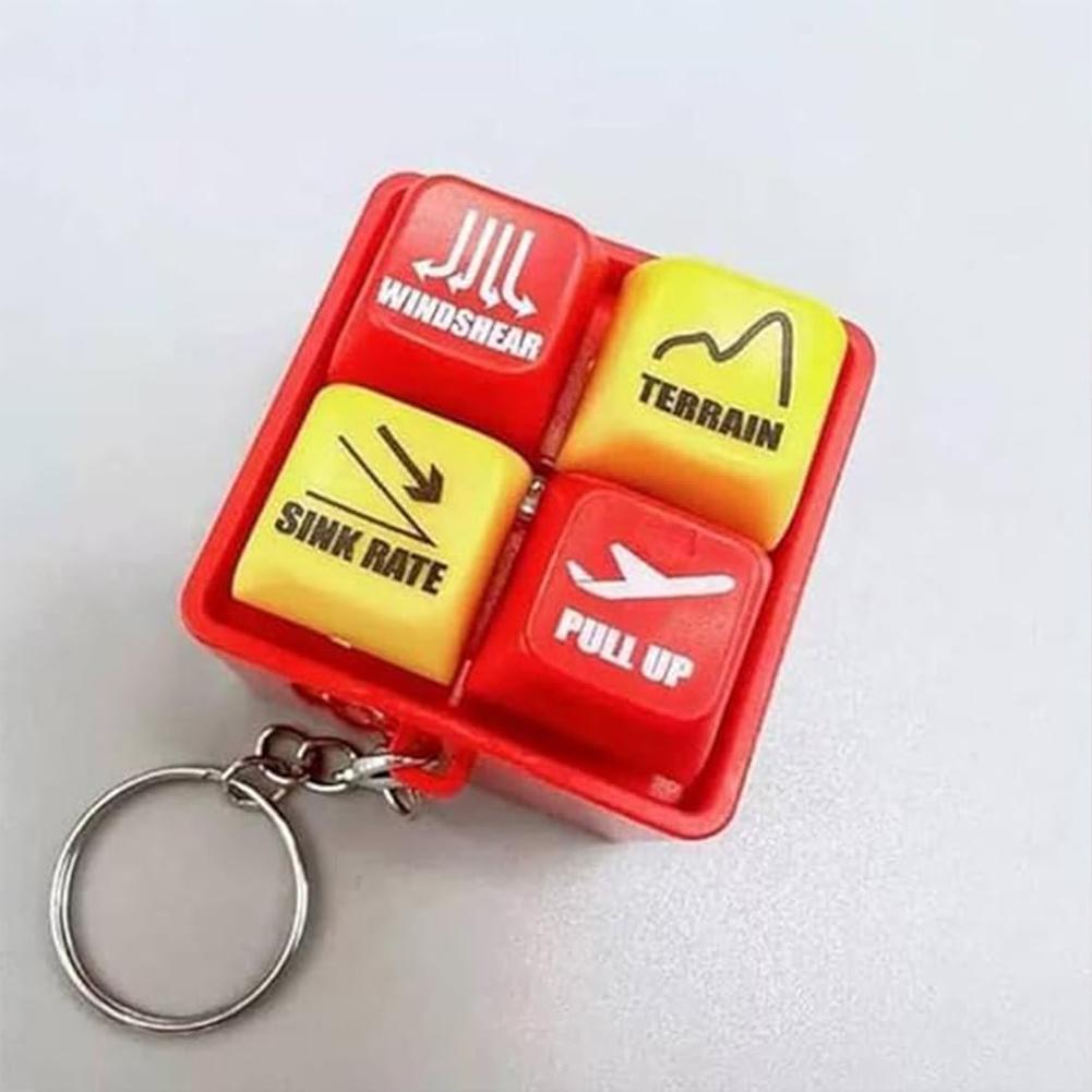 Airplane Alert Keychain W/ LED Light Emergencies Purse Ornament B737 Warning Sound Simulator for Aviation Fans Handbag Women Men