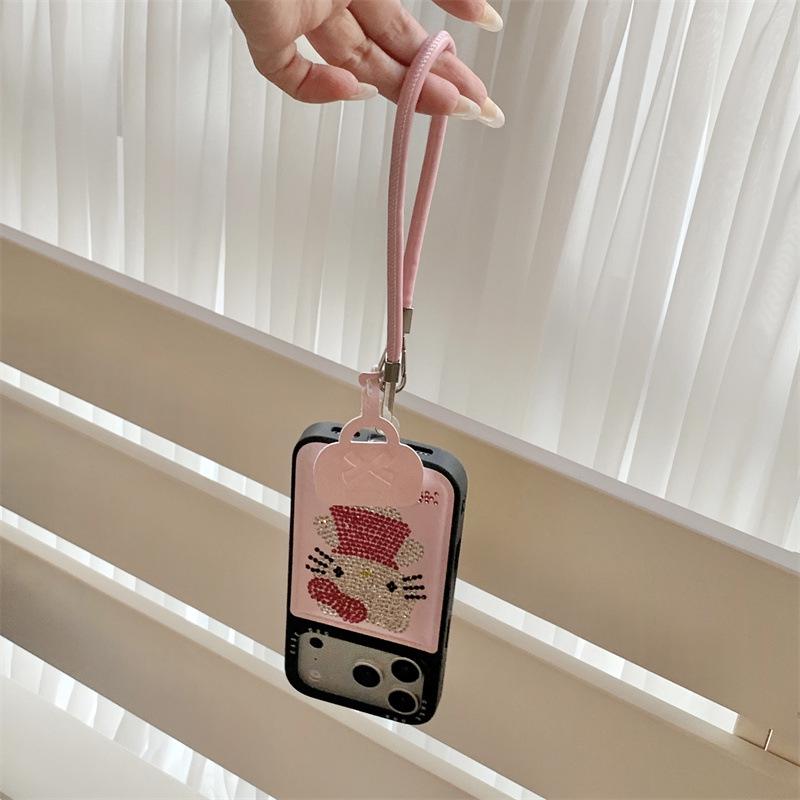 Rhinestone Hello Kitty Leather Case for iPhone 17, 16 Pro Max, 15, 14