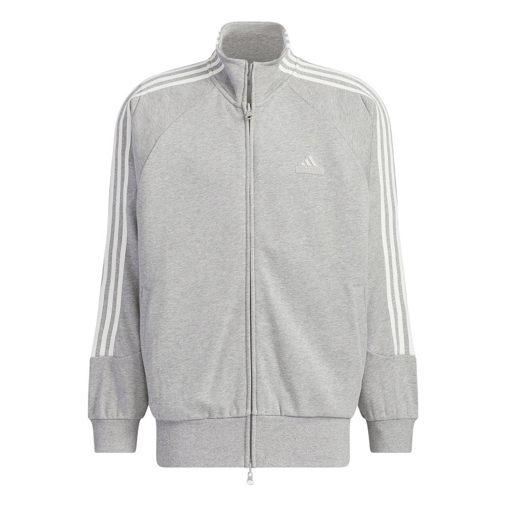 Adidas 3 Stripes KNIT TRACK TOP Jackets & Coats Medium Heather Gray JI6650 XL