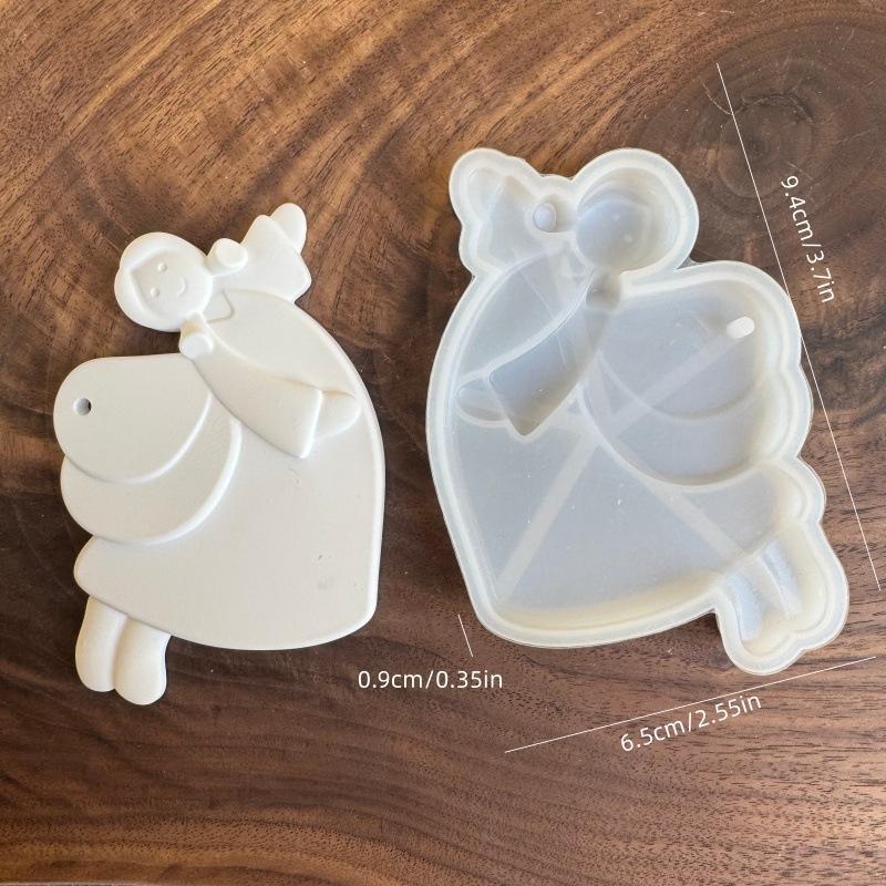 

1 шт. Рождественская елка Подвесное украшение Гипсовая Бетонная Смоляная Форма DIY Ангел Любовь Девочка Силиконовая Форма Девочка Товары для рукоделия A8