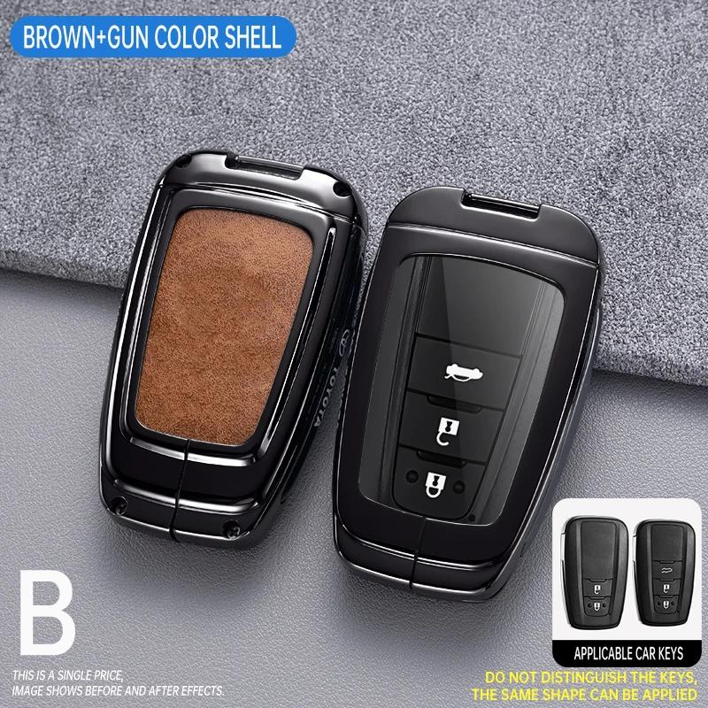 

Car Key Case Full Cover Shell for Toyota Prius Camry Corolla CHR C-HR RAV4 Land Cruiser Prado Keychain Auto Accessories коричневий
