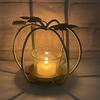 Festival Wrought Iron Hollow Pumpkin Tealight Candle Holder Halloween Metal Candlestick for Home and Restaurant Decors