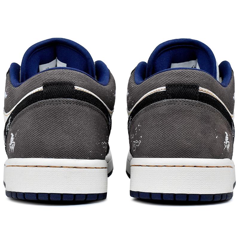 Jordan Air Jordan 1 Abrasion Resistant Low Top Vintage Basketball Shoes Men's Black White IH0648-141(Team96-S-BOX)
