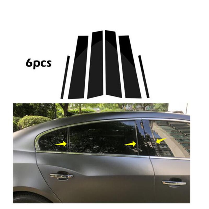 6Pcs/Set Car Pillar Posts Door Window Trim Cover Stickers for Buick Lacrosse 2010-2016 Auto Styling