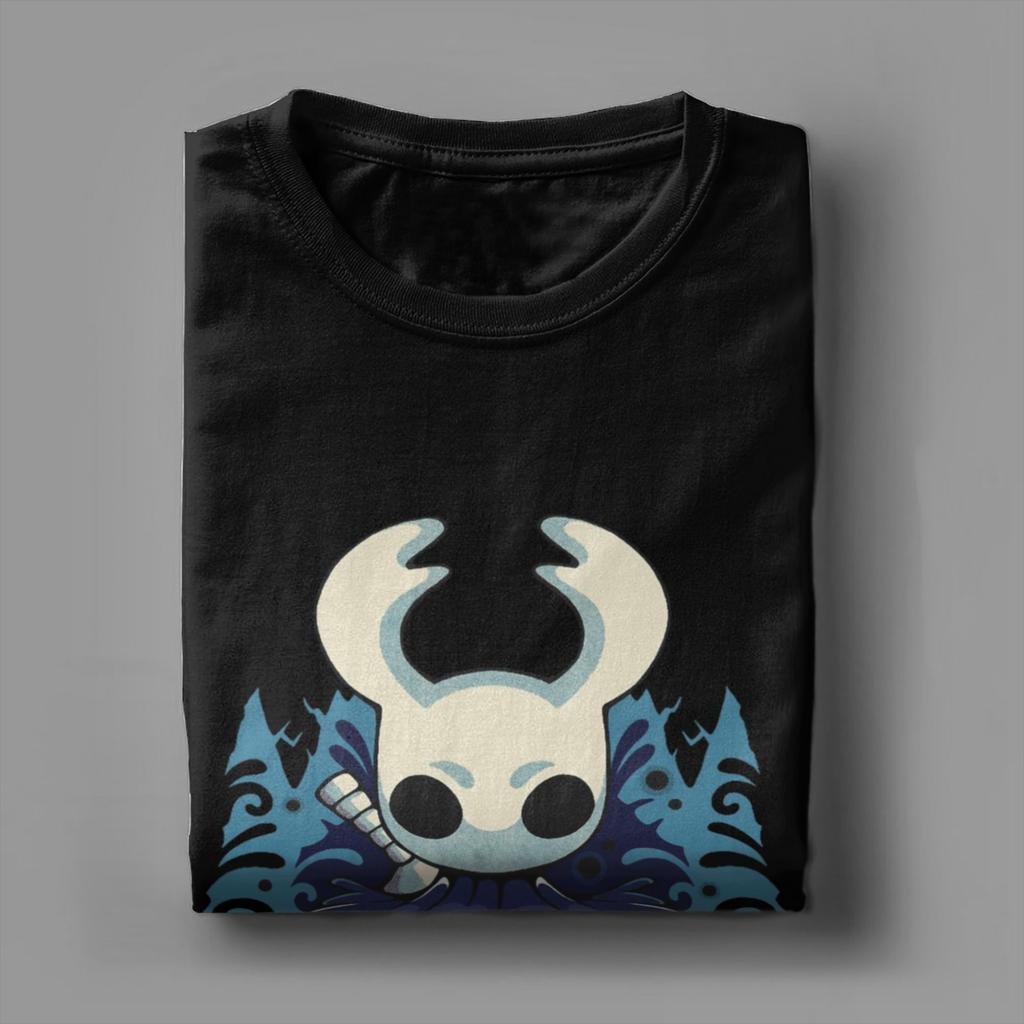 Hollow Knight Silksong Little Ghost T-Shirts Men  Vintage Pure Cotton Tees O Neck Short Sleeve T Shirts New Arrival Clothes